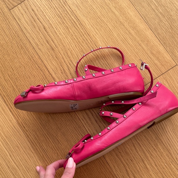 SCHUTZ bright Pink Studded Flats with Bow - Picture 3 of 6